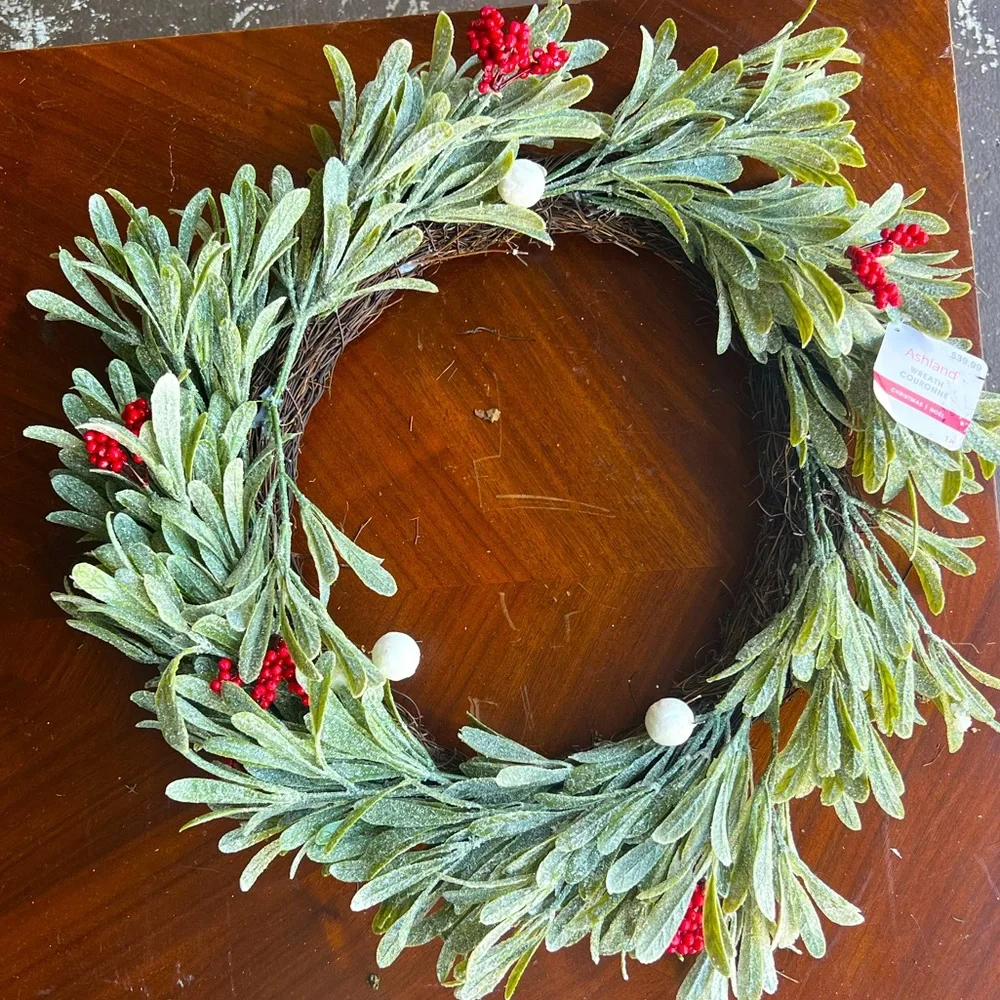 CHRISTMAS WREATH Holiday Pine Cherry Blossom Wreath